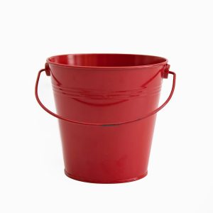 Deep red bucket with rope