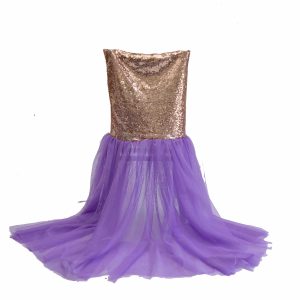 Lilac & rosegold sequenced chair cover